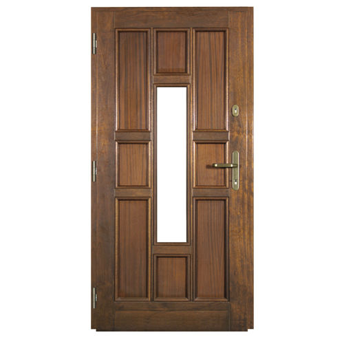 Porta d'ingresso - ICON - VIDOK - in legno / battente / semivetrata