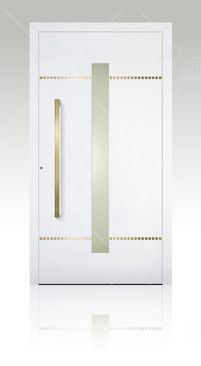Porta d'ingresso - ADECO - VIDOK - in PVC / battente / semivetrata