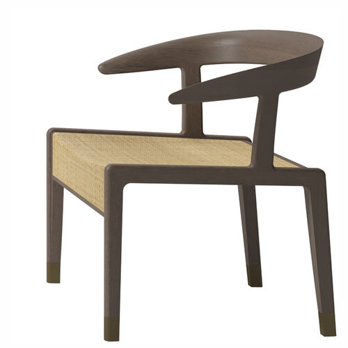 Poltrona contemporanea - TORA  - DIMENSIONE CHI WING LO - in tessuto / in pelle / in legno massiccio