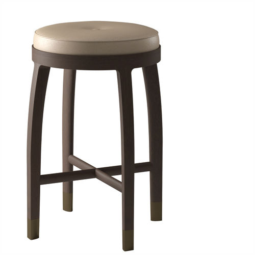 Sgabello contemporaneo - NOTA  - DIMENSIONE CHI WING LO - in pelle / con supporto in quercia / imbottito