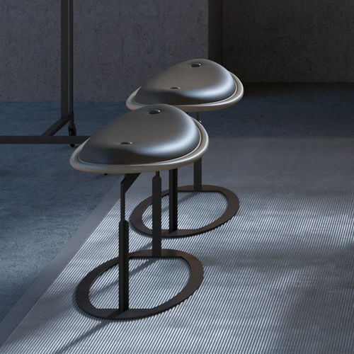 Sgabello contemporaneo - ALMA  - DIMENSIONE CHI WING LO - in pelle / in tessuto / con supporto in metallo