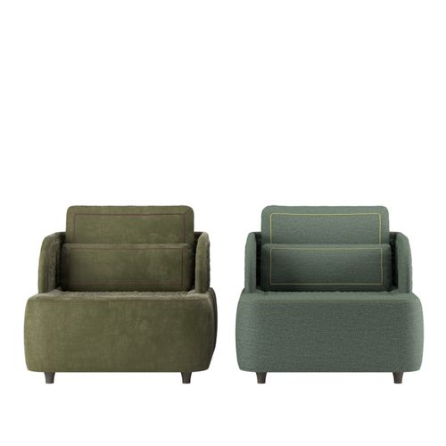 Poltrona contemporanea - XARI  - DIMENSIONE CHI WING LO - in tessuto / in pelle / con cuscino rimovibile