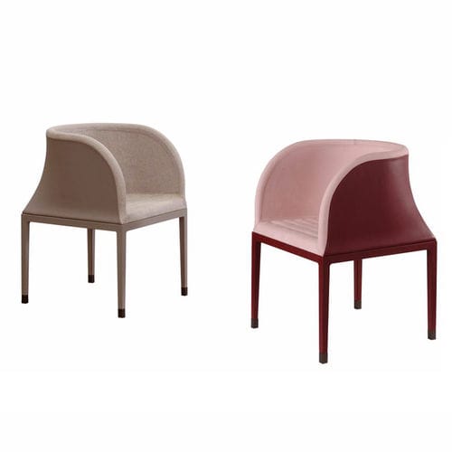 Poltrona contemporanea - TIMO - DIMENSIONE CHI WING LO - in tessuto / in pelle / in metallo