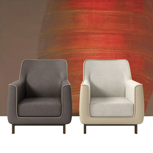 Poltrona contemporanea - DEMA  - DIMENSIONE CHI WING LO - in tessuto / in pelle / con 4 gambe