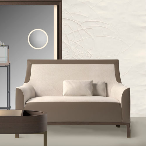 Divano contemporaneo - ELXI  - DIMENSIONE CHI WING LO - in tessuto / in pelle / con braccioli