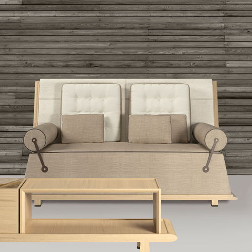 Divano contemporaneo - LEIO - DIMENSIONE CHI WING LO - in tessuto / in pelle / con braccioli