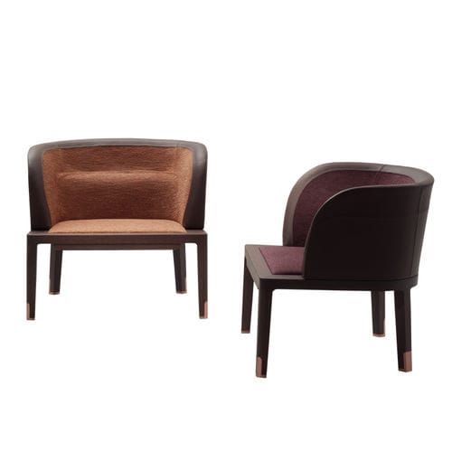 Poltrona contemporanea - EDRA - DIMENSIONE CHI WING LO - in tessuto / in pelle / in legno
