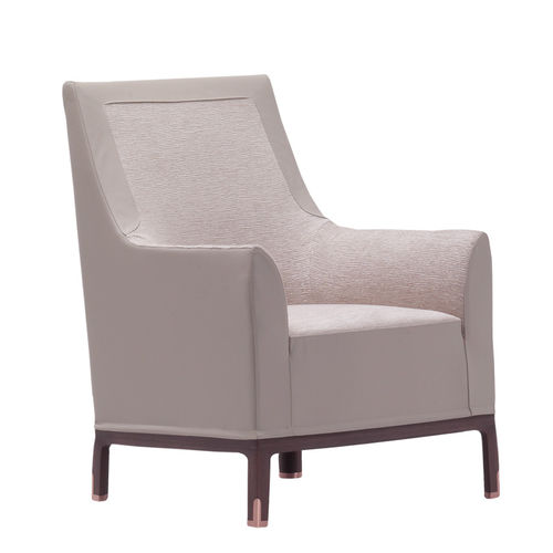 Poltrona contemporanea - ELXI  - DIMENSIONE CHI WING LO - in tessuto / in pelle / grigia