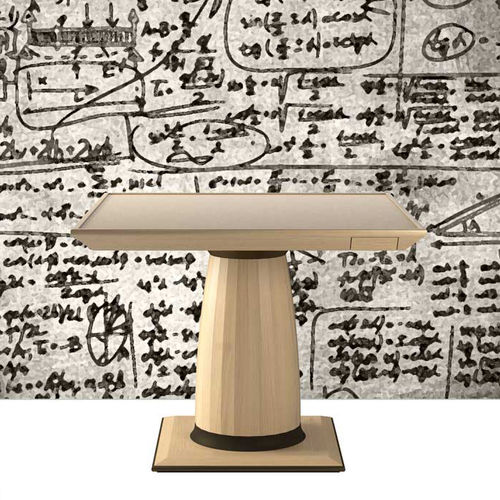 Tavolo contemporaneo - ORMO - DIMENSIONE CHI WING LO - in vetro / in feltro / con supporto in metallo