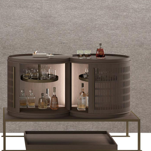 Mobile bar contemporaneo - YFOS  - DIMENSIONE CHI WING LO - in quercia naturale / in sucupira / in metallo