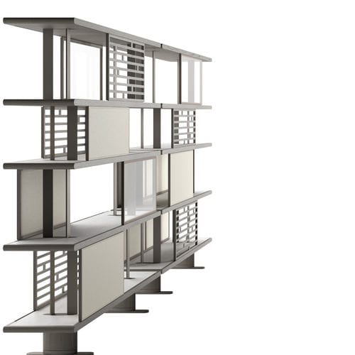 Libreria contemporanea - APLA  - DIMENSIONE CHI WING LO - per uso contract / in rovere / impiallacciata in legno