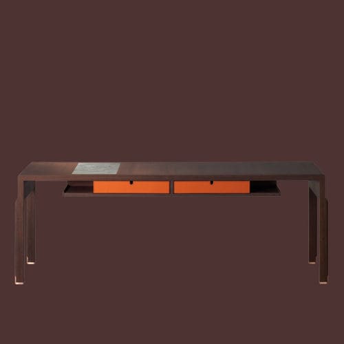 Consolle contemporanea - ESTI  - DIMENSIONE CHI WING LO - in sucupira / in pelle / in pietra naturale