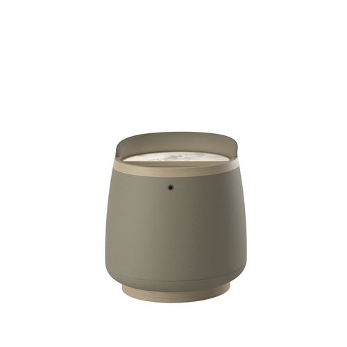 Comodino contemporaneo - ISOS - DIMENSIONE CHI WING LO - in legno / in pelle / in tessuto