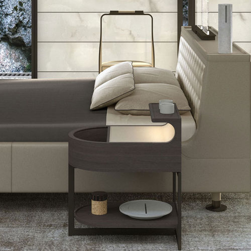 Comodino contemporaneo - PLAI - DIMENSIONE CHI WING LO - in quercia naturale / in sucupira / in pelle