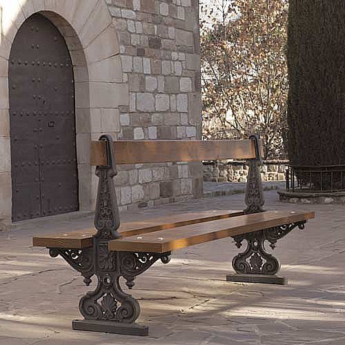 Panca per spazi pubblici classica - VERSAILLES  - Colomer - in legno / in ghisa / con schienale