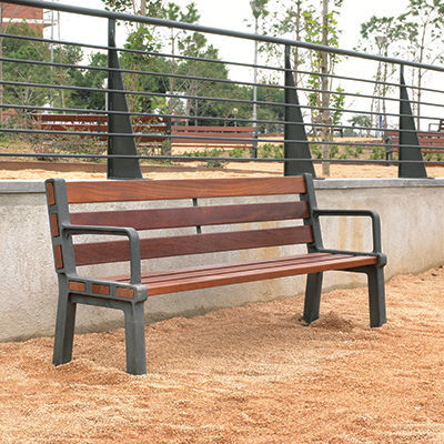 Panca per spazi pubblici contemporanea - RETIRO - Colomer - in legno / in ghisa / con schienale