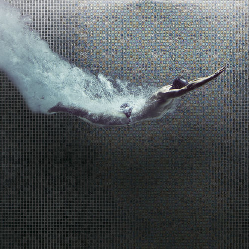 Mosaico in vetro - IRIDIS 91 - Mosavit - lucido / per piscina / da parete