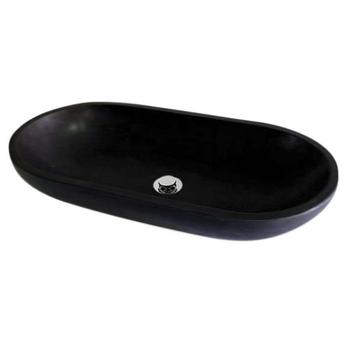 Lavabo da appoggio - LANZAROTE - Mosavit - in pietra naturale / ovale / contemporaneo