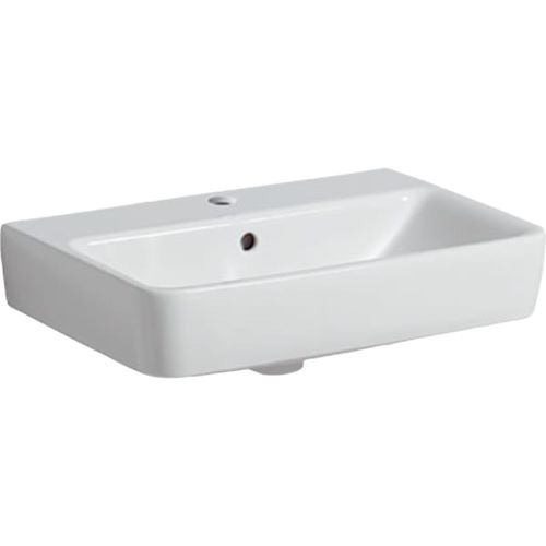 Lavabo sospeso - SELNOVA COMPACT - GEBERIT - in ceramica / rettangolare / 1 foro