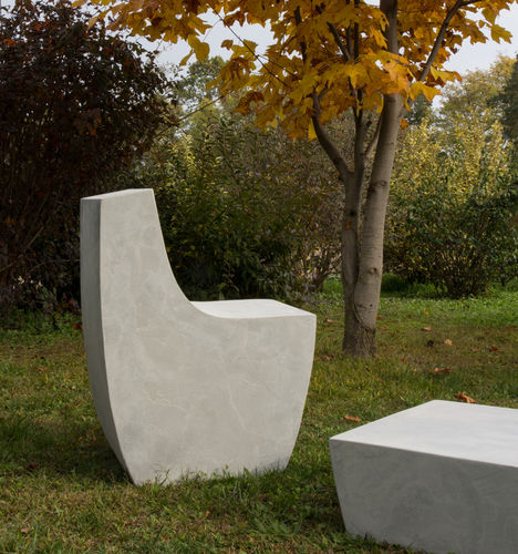 Sedia da giardino contemporanea - COMMA.7 - LOVECEMENT - da esterno / da interno / in fibrocemento