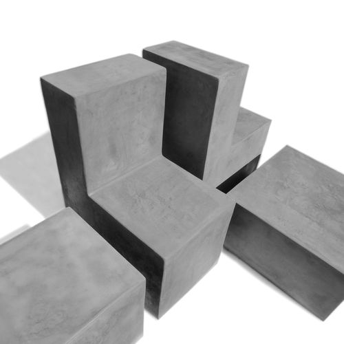 Sedia da giardino contemporanea - BASIC.2 - LOVECEMENT - da esterno / da interno / in fibrocemento