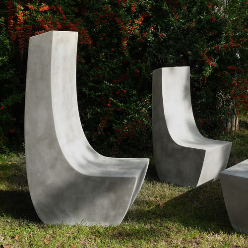 Sedia da giardino contemporanea - COMMA.3 - LOVECEMENT - da esterno / da interno / in fibrocemento