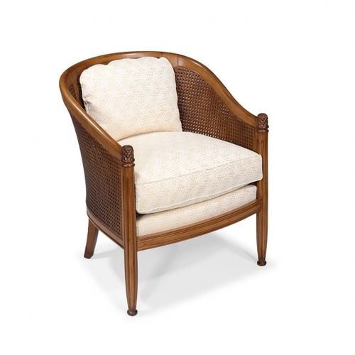 Poltrona classica - TRADITION - Oficina Inglesa - in tessuto / in pelle / in rovere