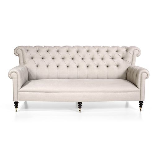 Divano chesterfield - LAURENT - Oficina Inglesa - in tessuto / in pelle / con braccioli