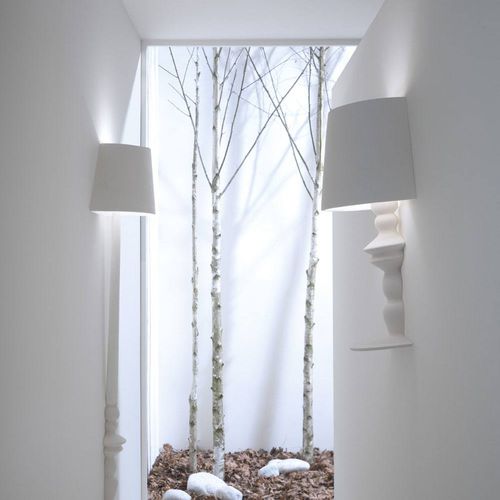 Applique contemporanea - ALÌ E BABÀ - KARMAN - da interno / in lino / in ceramica