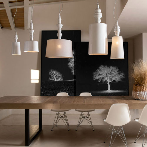 Lampada a sospensione - ALÌ E BABÀ - KARMAN - in lino / in ceramica / contemporanea