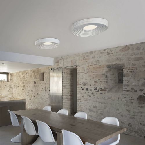 Plafoniera contemporanea - R.O.M.A.      - KARMAN - ad anelli / in PMMA / a base gesso