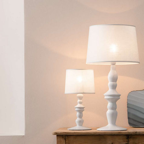 Lampada da tavolo - ALÌ E BABÀ - KARMAN - in lino / in ceramica / contemporanea