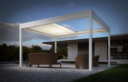 Pergola autoportante - ARMONIA AUTOPORTANTE - DIRELLO S.R.L - in alluminio / con copertura in tela / con copertura scorrevole in tela PVC