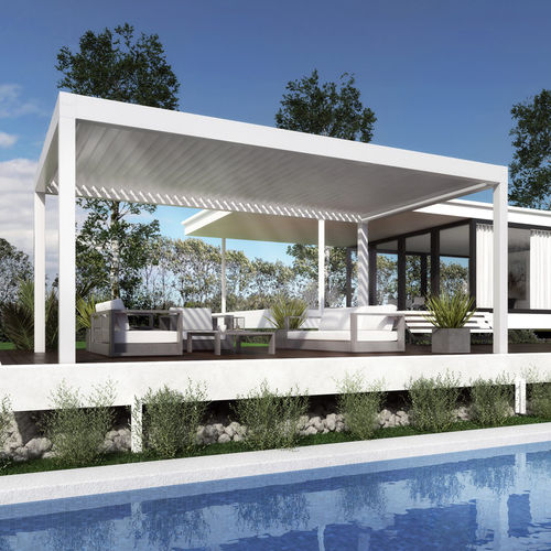 Pergola autoportante - BIOSHADE  - DIRELLO S.R.L - in alluminio / a lamelle orientabili / su misura