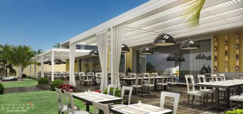 Pergola addossata - LONGWAY  - DIRELLO S.R.L - in alluminio / a lamelle orientabili / su misura