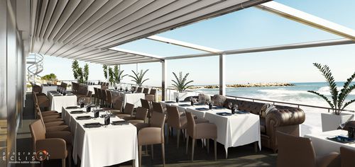 Pergola addossata - IMPERIUM - DIRELLO S.R.L - in alluminio / con copertura scorrevole in tela PVC / modulabile