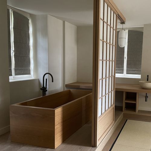 Vasca da bagno da appoggio - DURI - MICHOR - per ambiente abitativo / in rovere / in frassino