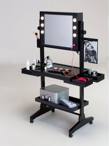 Mobile da toeletta contemporaneo - L400X2 WITH DOUBLE FRAMED MIRROR - CANTONI - in legno / per parrucchiere / retroilluminato