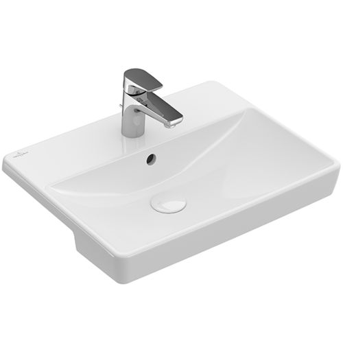 Lavabo da semincasso - AVENTO : 4A0655 - Villeroy & Boch - in ceramica / rettangolare / contemporaneo