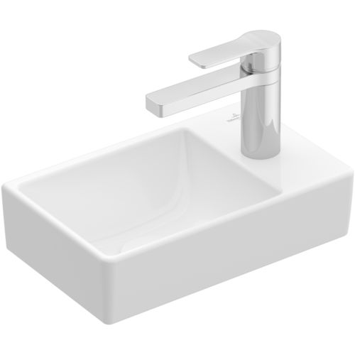 Lavabo da appoggio - AVENTO: 43003L - Villeroy & Boch - in ceramica / con miscelatore / rettangolare