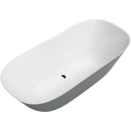 Vasca da bagno ovale - THEANO: UBQ175ANH7F2BCV - Villeroy & Boch - da appoggio / in acrilico / in quarzo composito