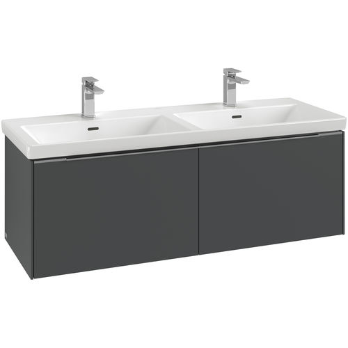 Mobile lavabo doppio - SUBWAY 3.0: C56700 - Villeroy & Boch - sospeso / in legno / in alluminio