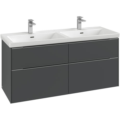 Mobile lavabo doppio - SUBWAY 3.0: C56801 - Villeroy & Boch - sospeso / in legno / contemporaneo