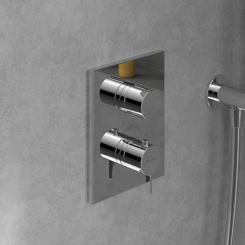 Miscelatore da doccia - CONUM : TVS127002000XX - Villeroy & Boch - da parete / termostatico / di ottone