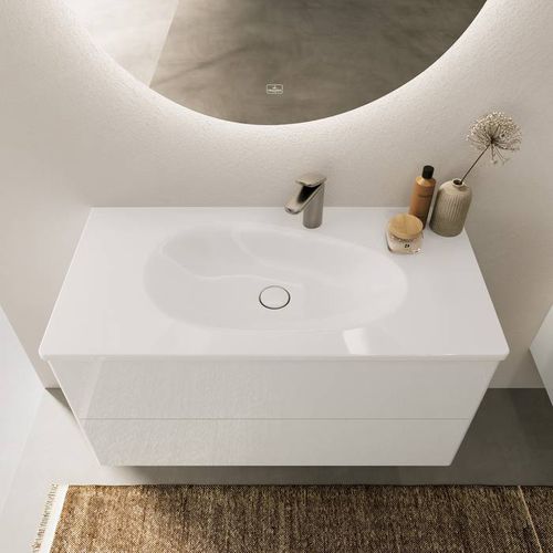 Lavabo sospeso - ANTAO : 4A76 A2 XX - Villeroy & Boch - in ceramica / lucido / rettangolare
