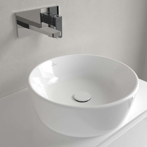 Lavabo integrato - 5A254501 - Villeroy & Boch - in ceramica / rotondo / senza foro