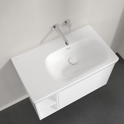 Lavabo sospeso - 5A52R3RW - Villeroy & Boch - in ceramica / rettangolare / senza foro