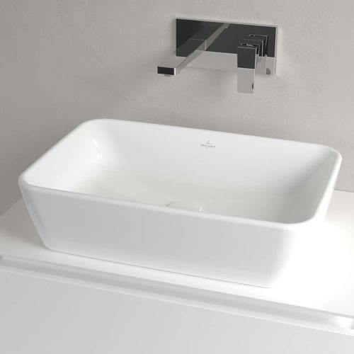 Lavabo da appoggio - 5A276001 - Villeroy & Boch - in ceramica / quadrato / senza foro