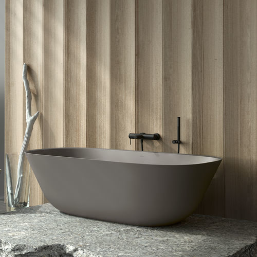 Vasca da bagno ovale - UBQ175ANH7F200V - Villeroy & Boch - ad isola / per ambiente abitativo / in quarzo composito