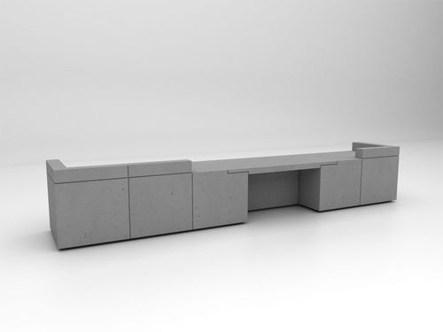 Banco reception modulare - LINTEL 5 - ISOMI - in calcestruzzo